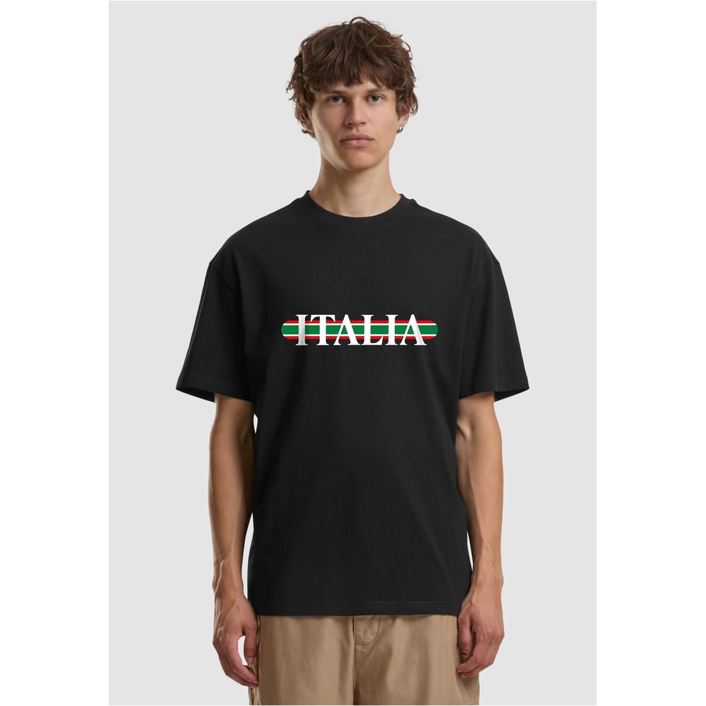 Mister Tee - Italia Stripes Oversize Herren TShirt - Schwarz